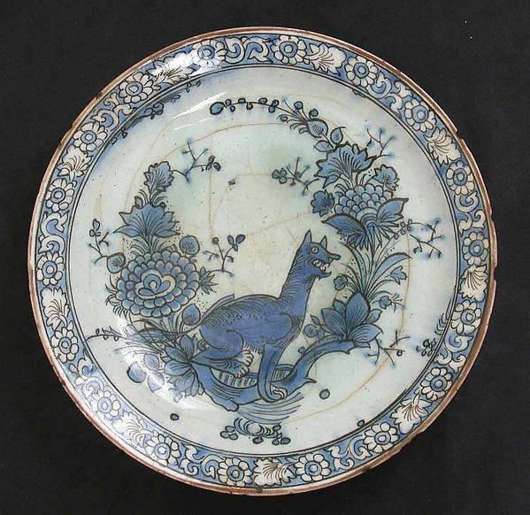 :Dish with Fox and Vegetation 18th–19th century-16x12"(A3) Poster