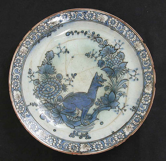 :Dish with Fox and Vegetation 18th–19th century-16x12"(A3) Poster