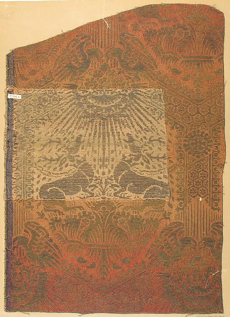 :Brocade Textile 14th century-16x12
