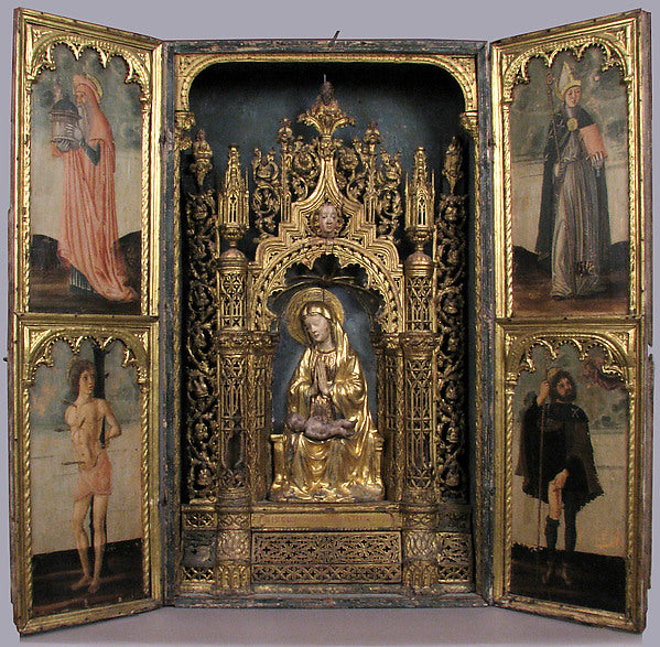 Italian Painter , third quarter of 15th century:Altar Shrine-16x12"(A3) Poster