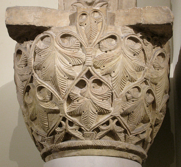 :Capital with a Pattern of Leaves and Vines 6th–7th century-16x12"(A3) Poster