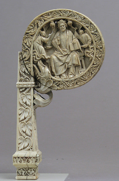 :Ivory Crozier Head with Christ in Majesty and Throne of Wis-16x12"(A3) Poster