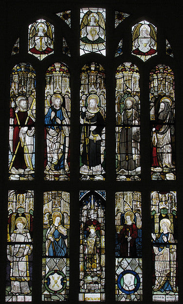 :Composite Window of English Stained Glass 15th century-16x12"(A3) Poster