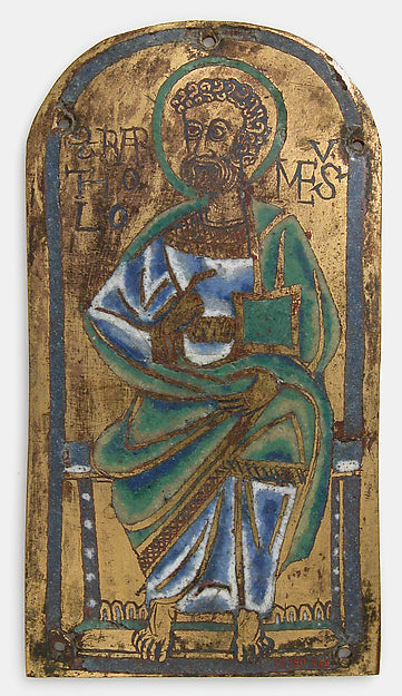 :Plaque of St. Bartholomew mid-12th century-16x12