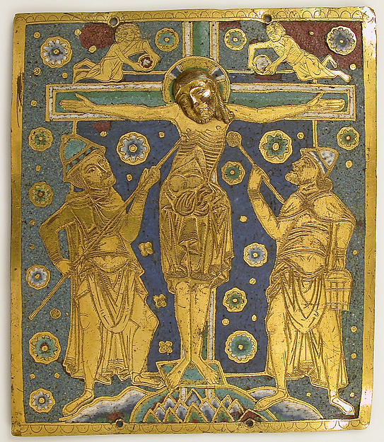 :Plaque with the Crucifixion between Longinus and Stephaton -16x12