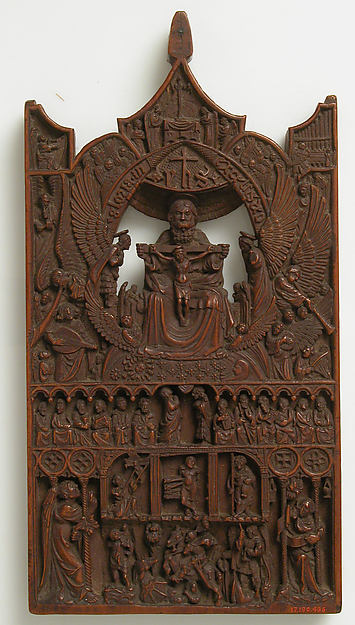 :Plaque with the Adoration of Trinity 15th century-16x12