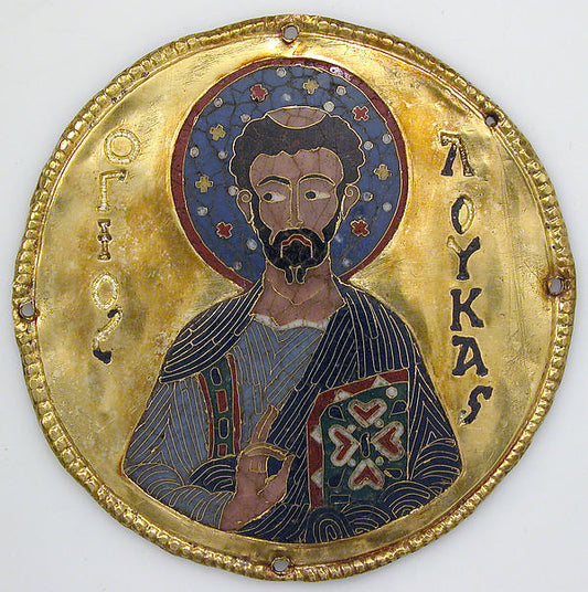 :Medallion with Saint Luke from an Icon Frame c1100-16x12"(A3) Poster