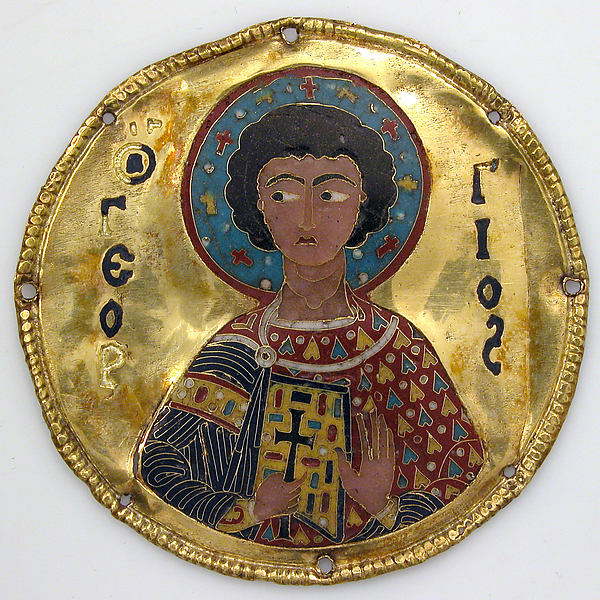 :Medallion with Saint George from an Icon Frame c1100-16x12"(A3) Poster