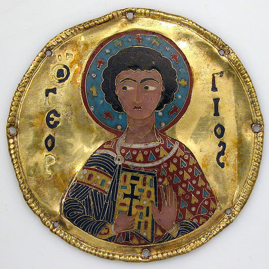 :Medallion with Saint George from an Icon Frame c1100-16x12"(A3) Poster