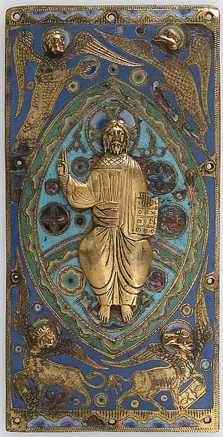 :Plaque with Christ in Majesty 19th century-16x12"(A3) Poster