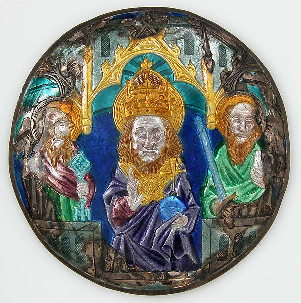 :Plaque with God The Father 14th century-16x12