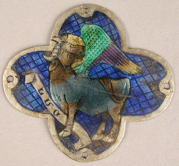 :Plaque with the Ox of Saint Luke 14th century-16x12"(A3) Poster