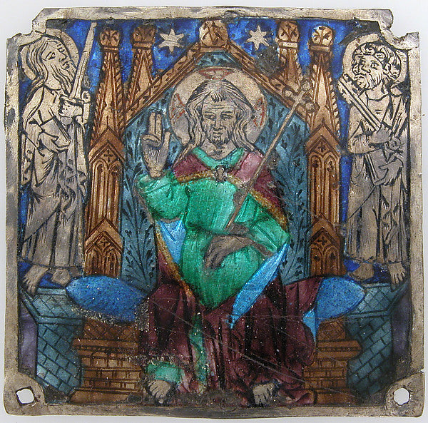 :Plaque with Christ In Majesty 14th century-16x12