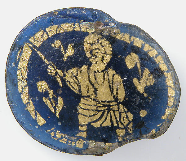 :Gold Glass Medallion with Christ as a Miracle Worker 300–50-16x12"(A3) Poster