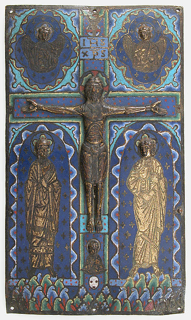 :Plaque from a Bookcover with the Crucifixion 19th century -16x12"(A3) Poster