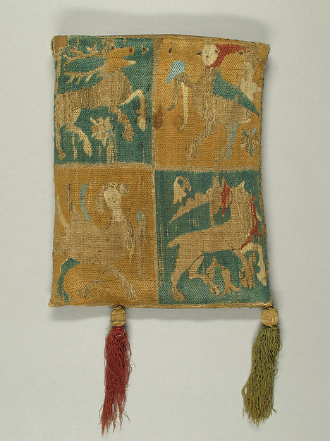 :Purse with Two Figures under a Tree 14th century-16x12