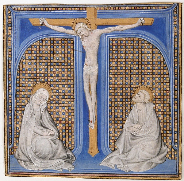 :Manuscript Illumination with Crucifixion in an Initial T fr-16x12
