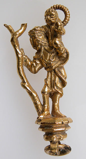 :Pendant with St. Christopher Carrying the Christ Child late-16x12"(A3) Poster