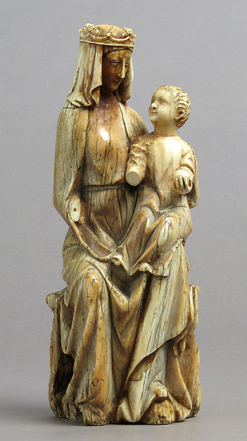 :Seated Virgin and Child early 14th century -16x12