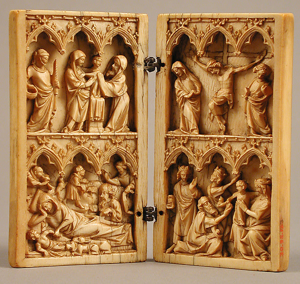 :Diptych with Scenes from the Life of Christ 14th century-16x12"(A3) Poster
