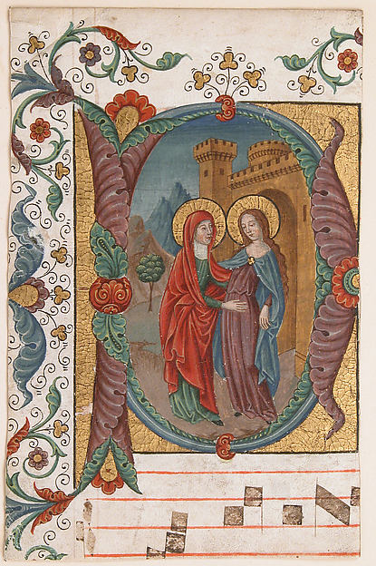 Spanish Forger:Manuscript Illumination with the Visitation i-16x12"(A3) Poster