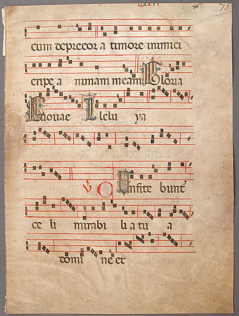:Manuscript Leaf from a Gradual first half 14th century-16x12
