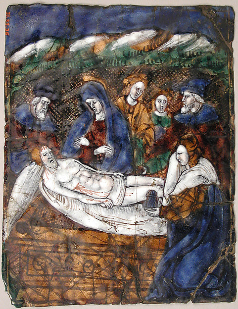 :Plaque with the Entombment 19th or 20th century -16x12"(A3) Poster