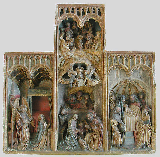 :Altarpiece with Scenes of the Infancy of Christ late 15th c-16x12"(A3) Poster