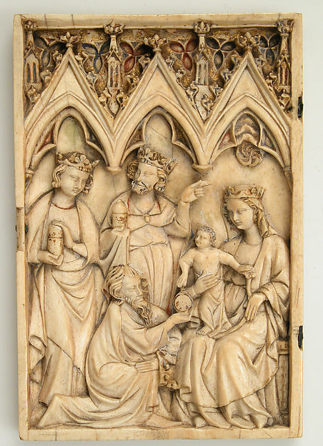 :Leaf from a Diptych with the Adoration of the Magi c1300–13-16x12