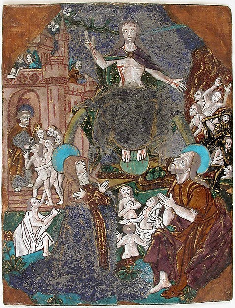 Atelier of Monvaerni:Plaque with the Last Judgement c1500-16x12"(A3) Poster