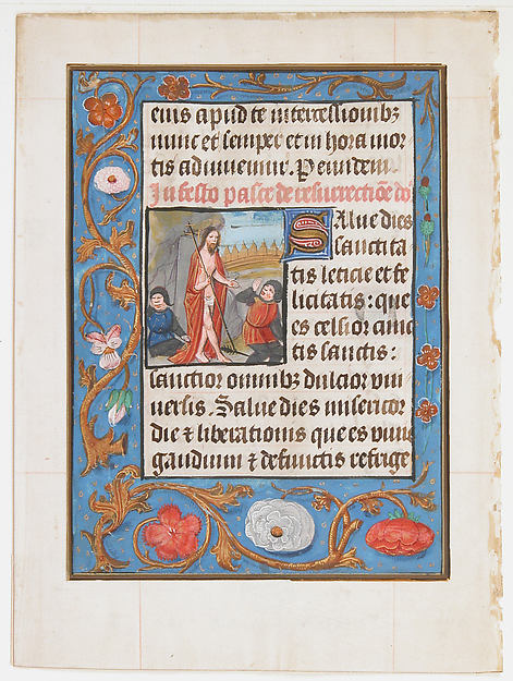 :Manuscript Leaf with the Resurrection from a Book of Hours -16x12"(A3) Poster