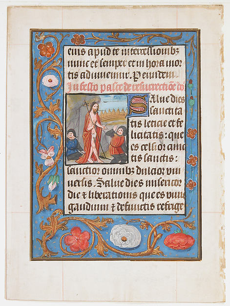 :Manuscript Leaf with the Resurrection from a Book of Hours -16x12