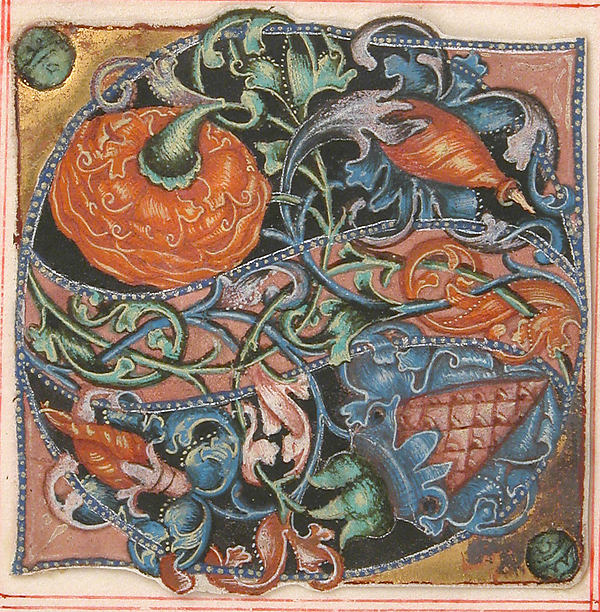 :Manuscript Illumination with Initial S from a Choir Book 16-16x12"(A3) Poster