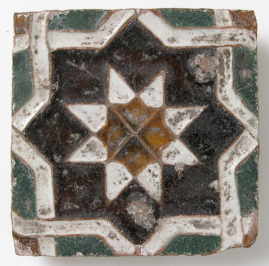 :Tile with Geometric Design 16th century-16x12"(A3) Poster