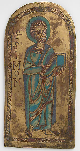 :Plaque of St. Simon 12th century-16x12