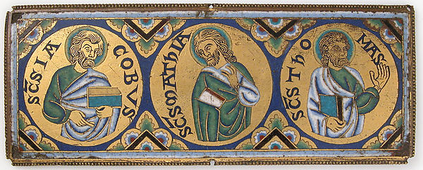 :Plaque with Saints James Matthew and Thomas c1150–75-16x12"(A3) Poster