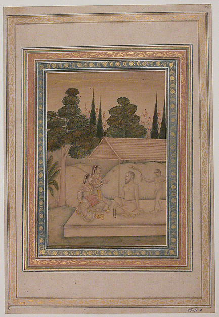 :Musicians Entertaining a Holy Man 18th century-16x12"(A3) Poster