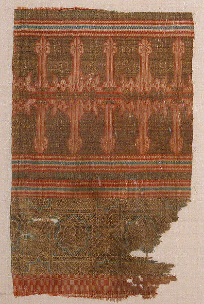 :Textile Fragment from the Tomb of Don Felipe second half 13-16x12