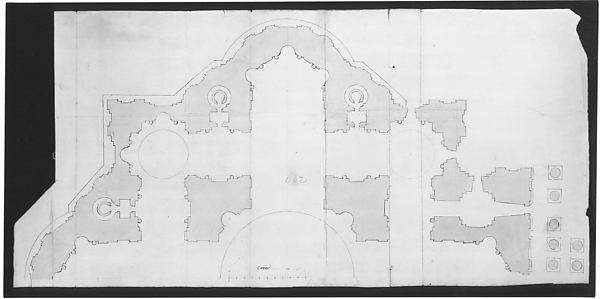 St. Peter's  plan  blank  early to mid-16th cent-,  Poster Print Wall Art