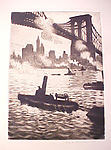 Christopher Richard Wynne Nevinson - Under Brooklyn Bridge 192, Poster Print Wall Art