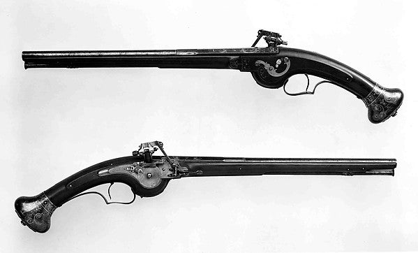 Pair of Wheellock Pistols c1640,  Poster Print Wall Art