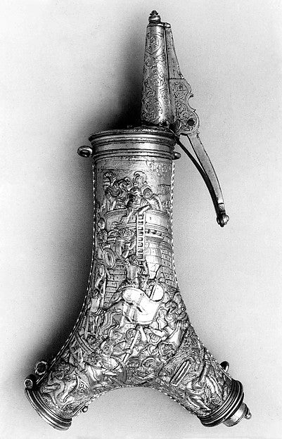 Powder Flask with Bullet Box  Clock  Compass  and Sundial c157,  Poster Print Wall Art