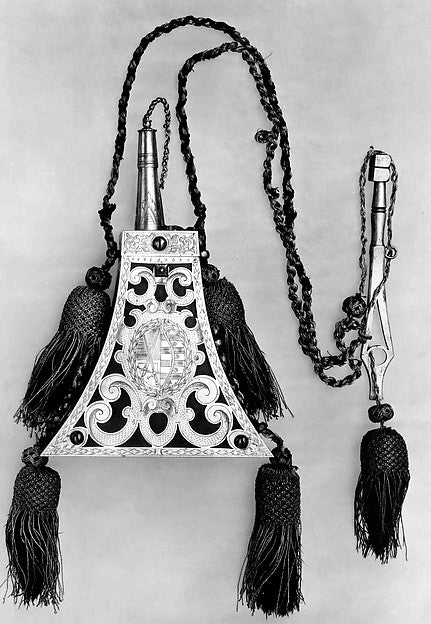 Powder Flask and Wheellock Spanner Made for the Bodyguard of t,  Poster Print Wall Art