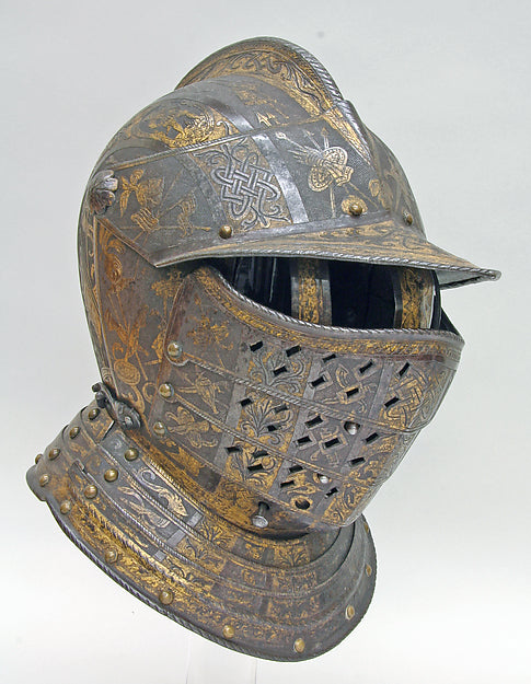 Close Helmet with Falling Buffe c1590–95,  Poster Print Wall Art