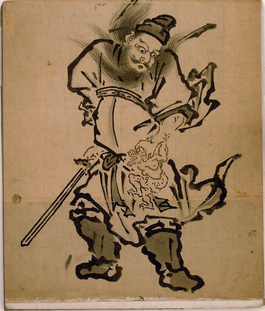 Shôki the Demon Queller, from an album of paintings of Shôki, Edo period (1615–1868) by  Artist unknown, 23x16"( A2 size) Poster Print