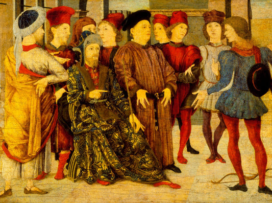 Shooting at Father's Corpse (fragment from Cassone panel), vintage artwork by Marco Zoppo, A3 (16x12") Poster Print