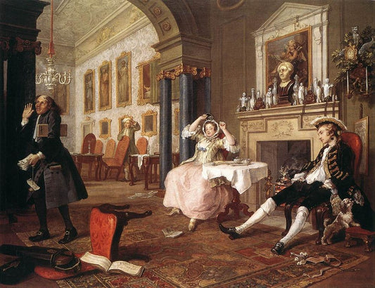 Shortly After the Marriage by William Hogarth, vintage art, modern poster print