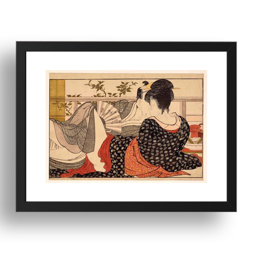 Shunga, classic artwork in 17x13"(A3) Frame-loversbed, Graphic Erotic ukiyo-e  Japanese Shunga, classic artwork in 17x13"(A3) Frame 