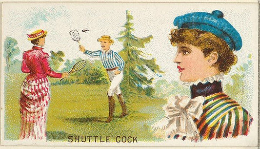 :Shuttlecock from the Games and Sports series for Old Judge Cigarettes 1889, vintage artwork, 16x12"(A3) Poster Print