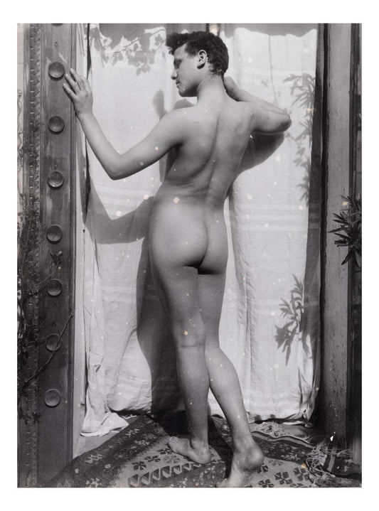 Sicilian male nude, historic 19th century photo, Italy by Wilhelm von Pluschow, 16x12"(A3) Poster